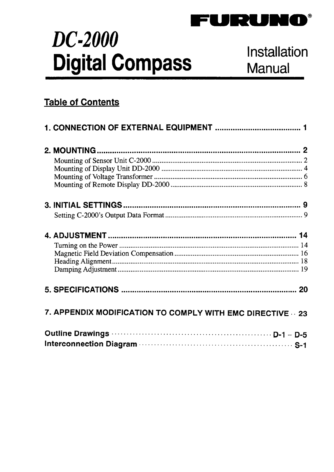 Furuno DC-2000 User Manual