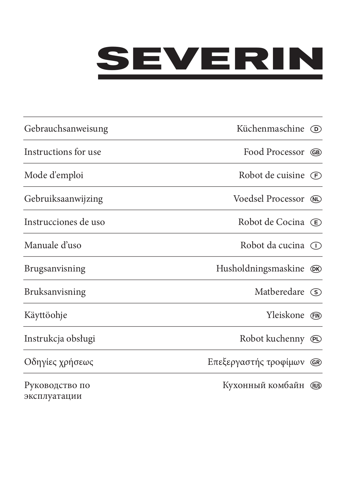 SEVERIN KM 3902 User Manual