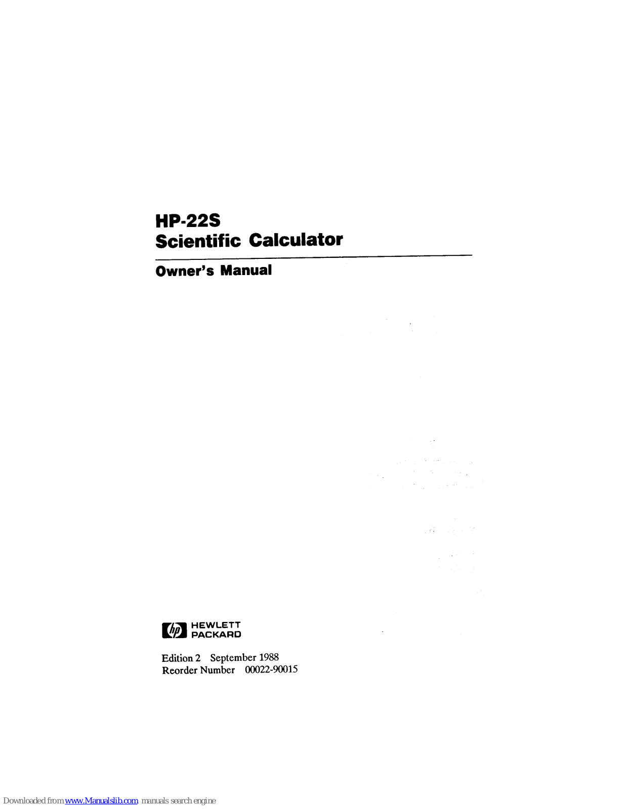 HP 22S Owner's Manual - ManualMachine.com