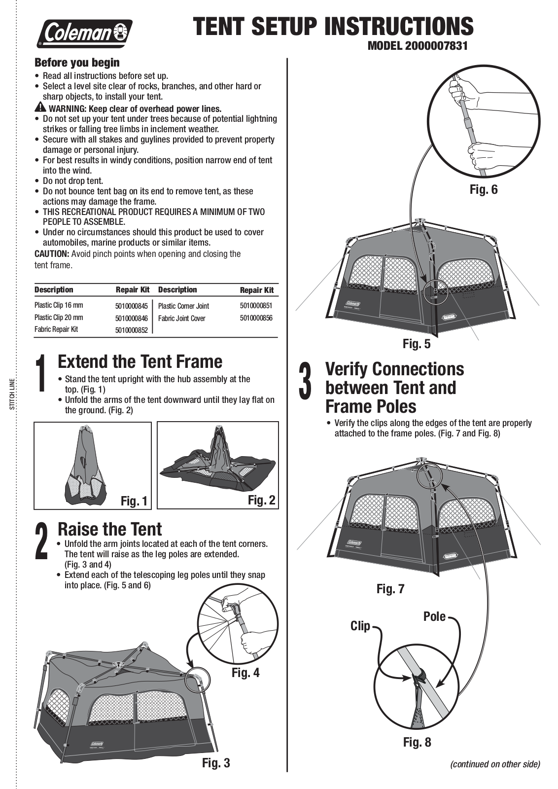 Coleman 2000007831 User Manual