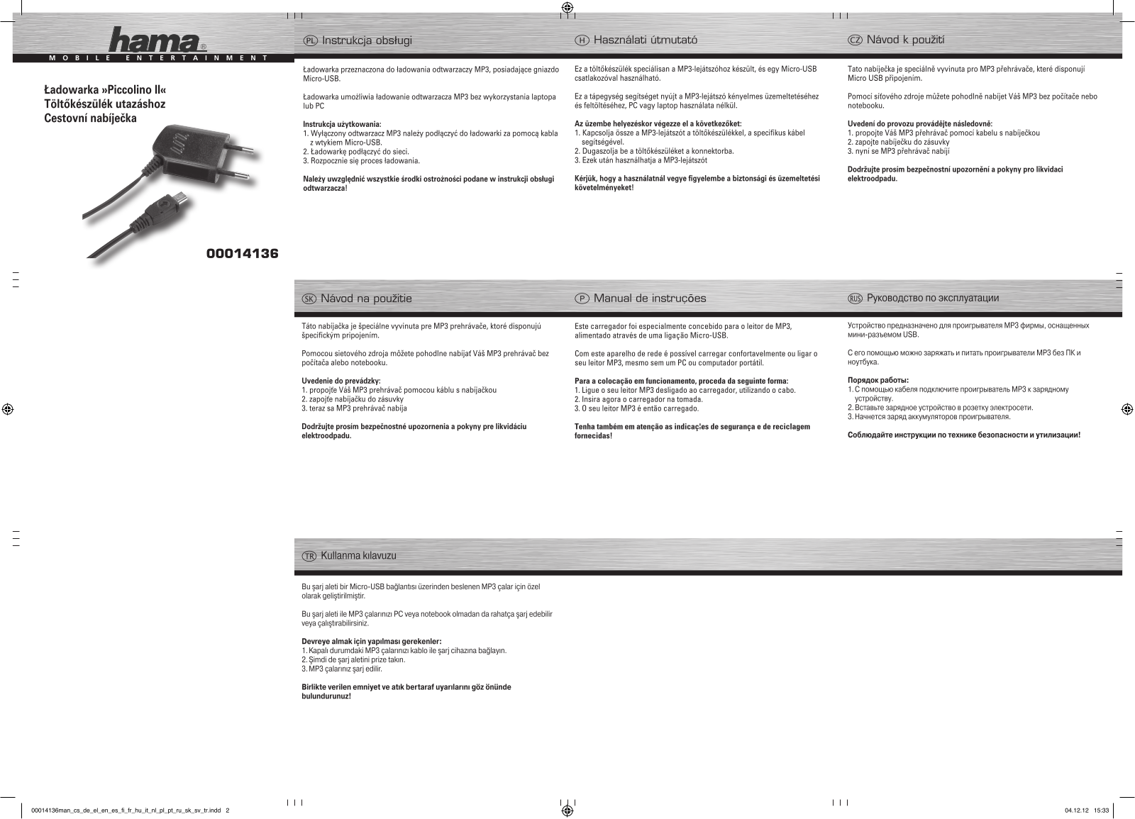 Hama Piccolino II User guide