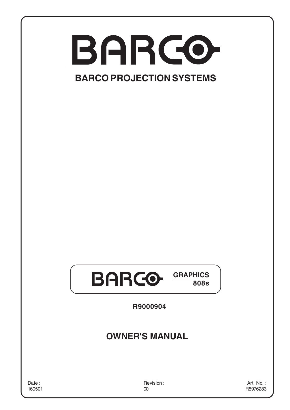 Barco Graphics 808s User Manual