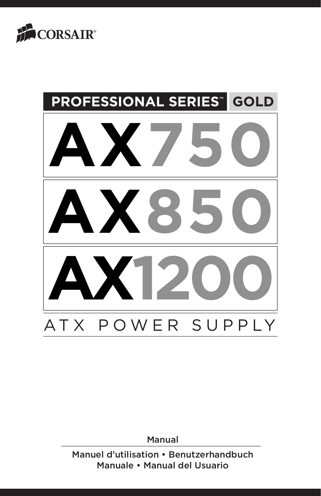 CORSAIR AX750, AX850, AX1200 User Manual