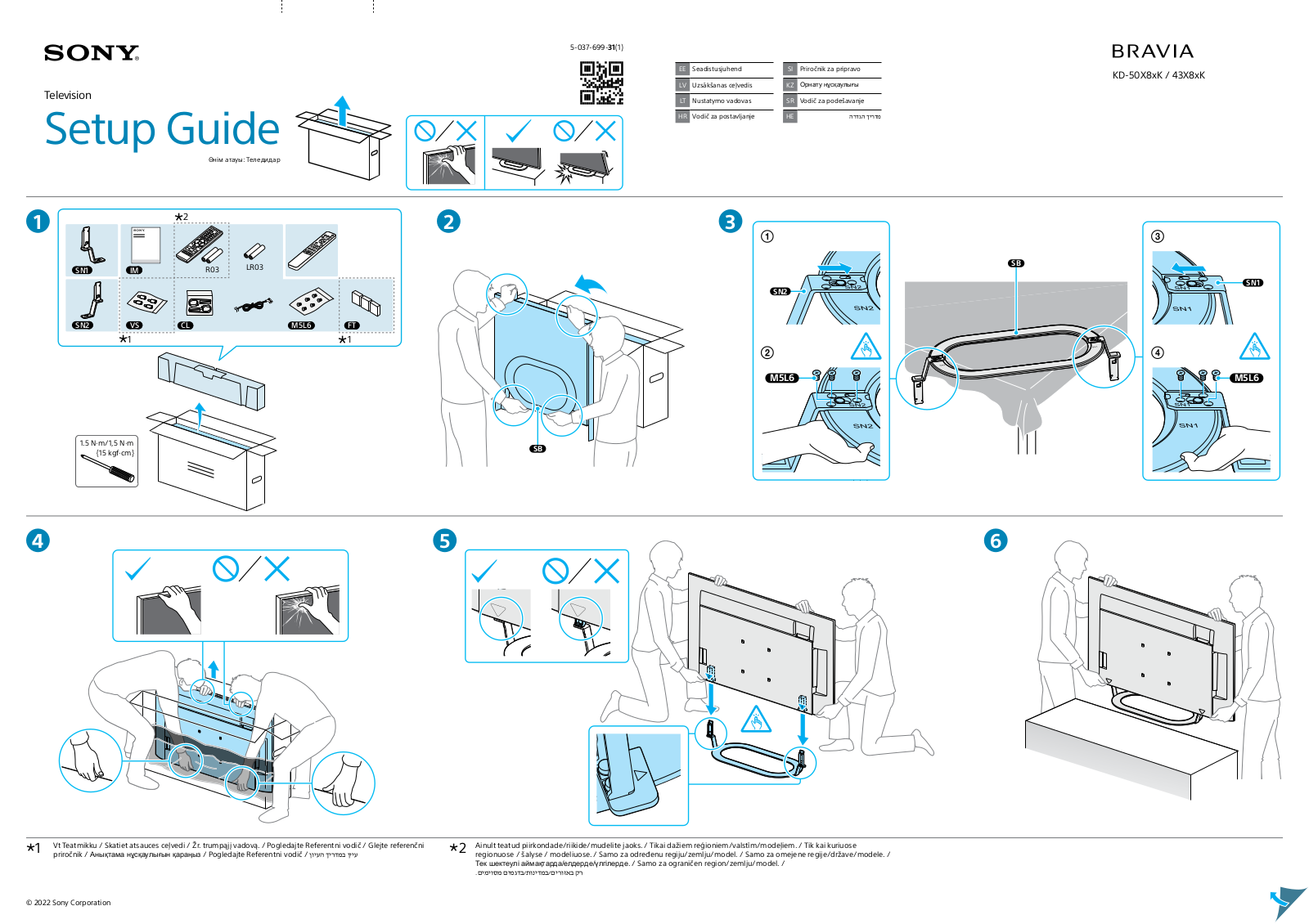 Sony KD-43X82K Users guide