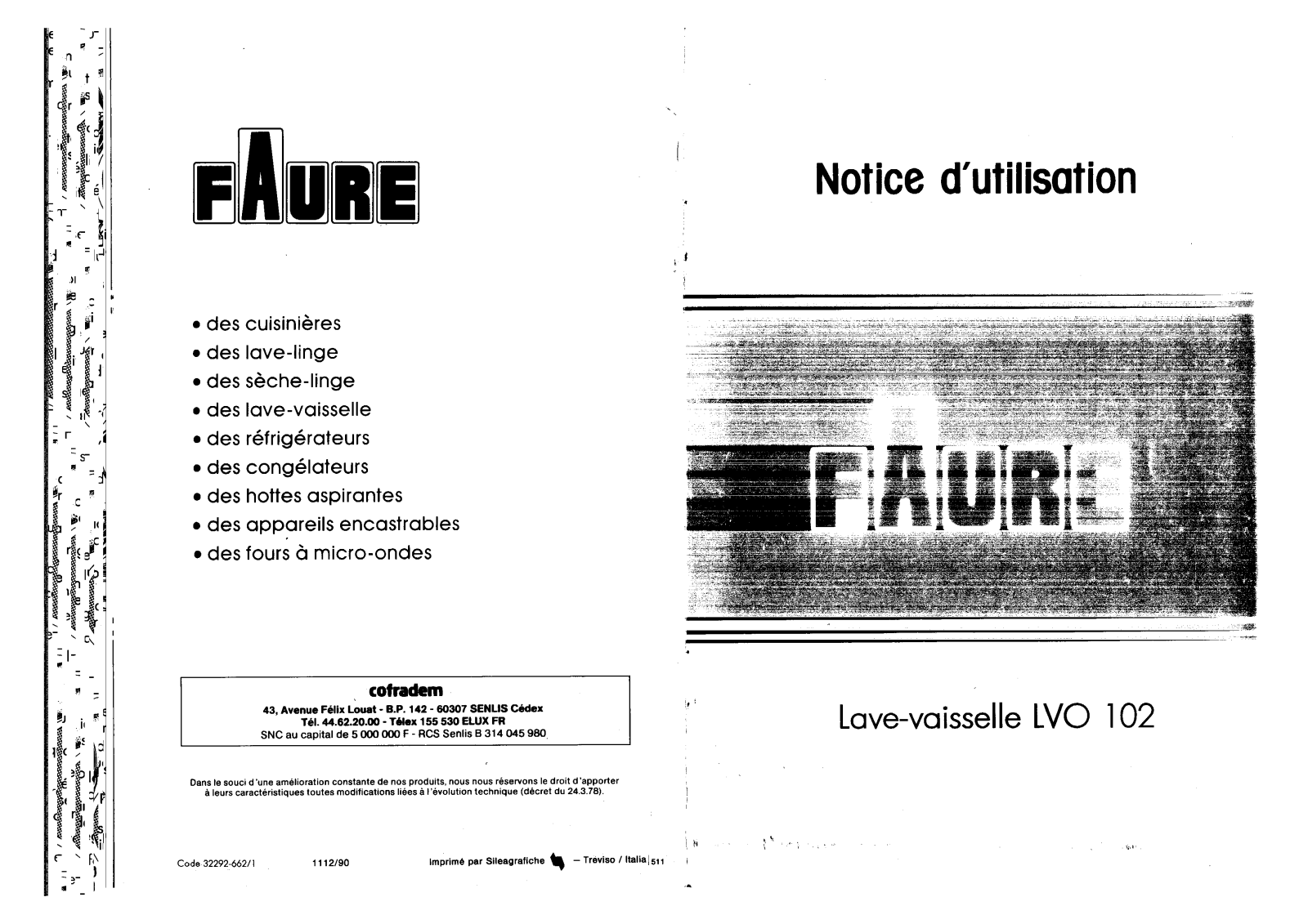 FAURE LVO102W User Manual