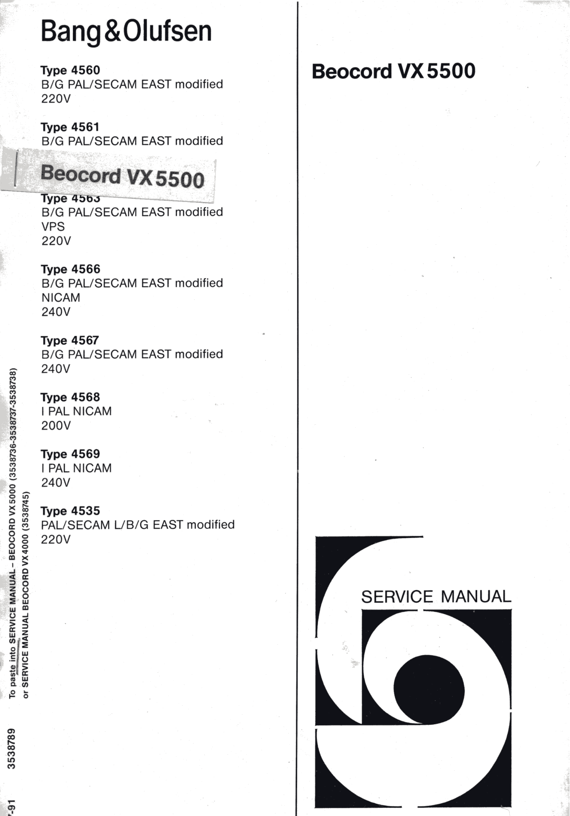 Bang Olufsen VX-5500 Schematic