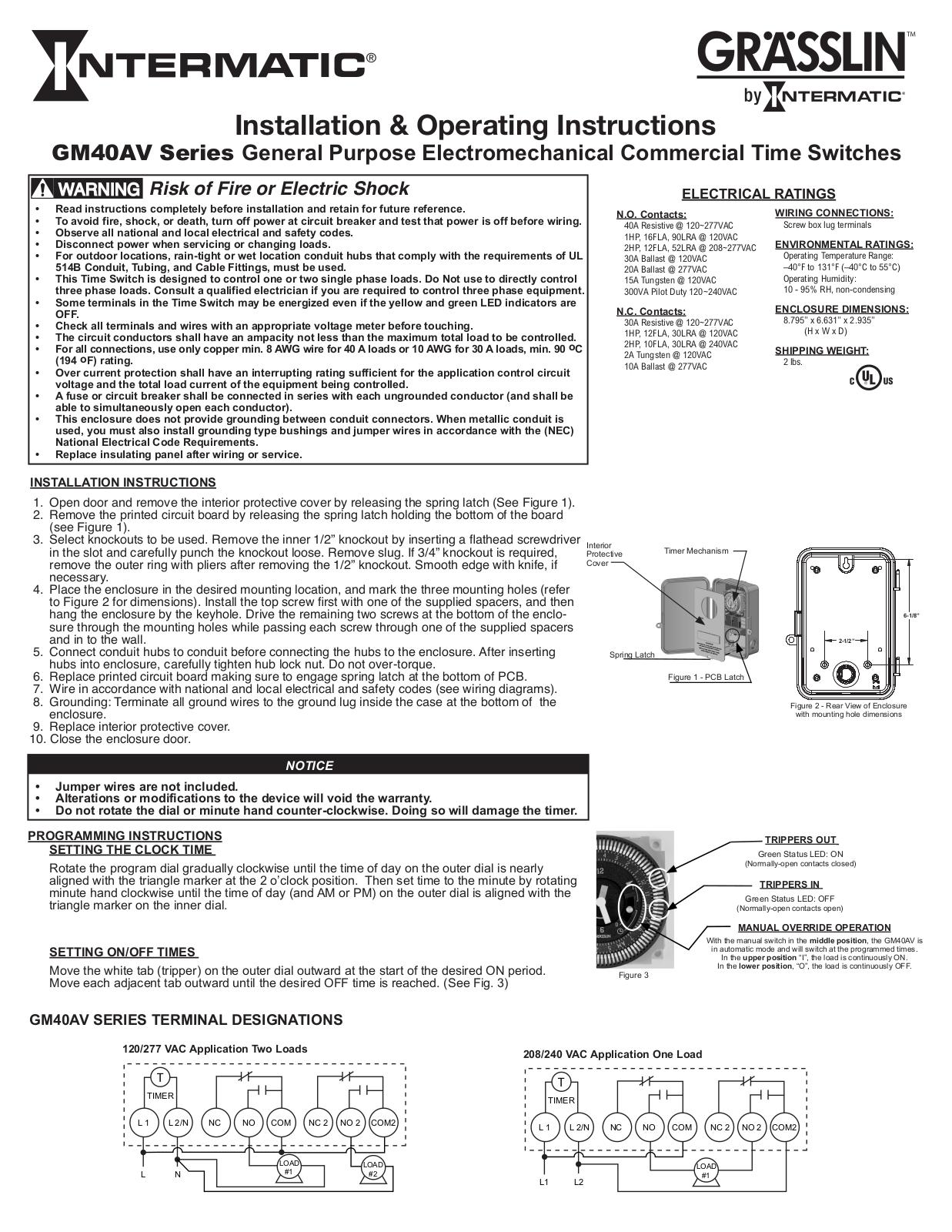 Intermatic GM40AV Owner's Manual