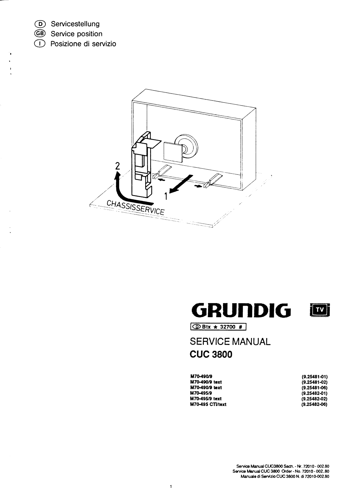 GRUNDIG CUC 2600 Service Manual