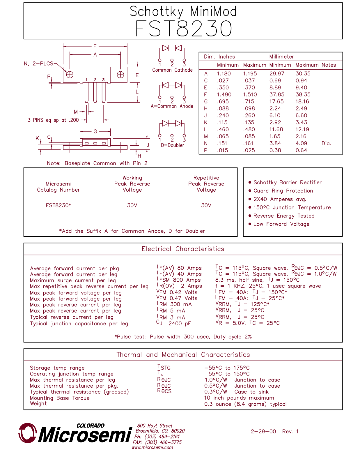 Microsemi Corporation FST8230 Datasheet