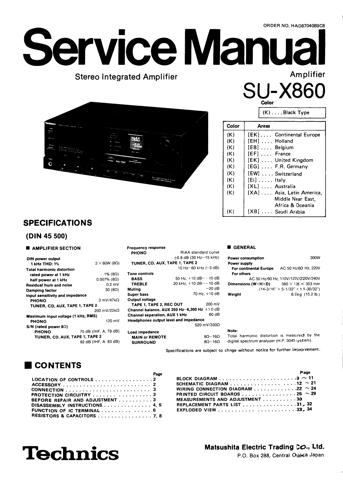 Technics SUX-860 Service manual