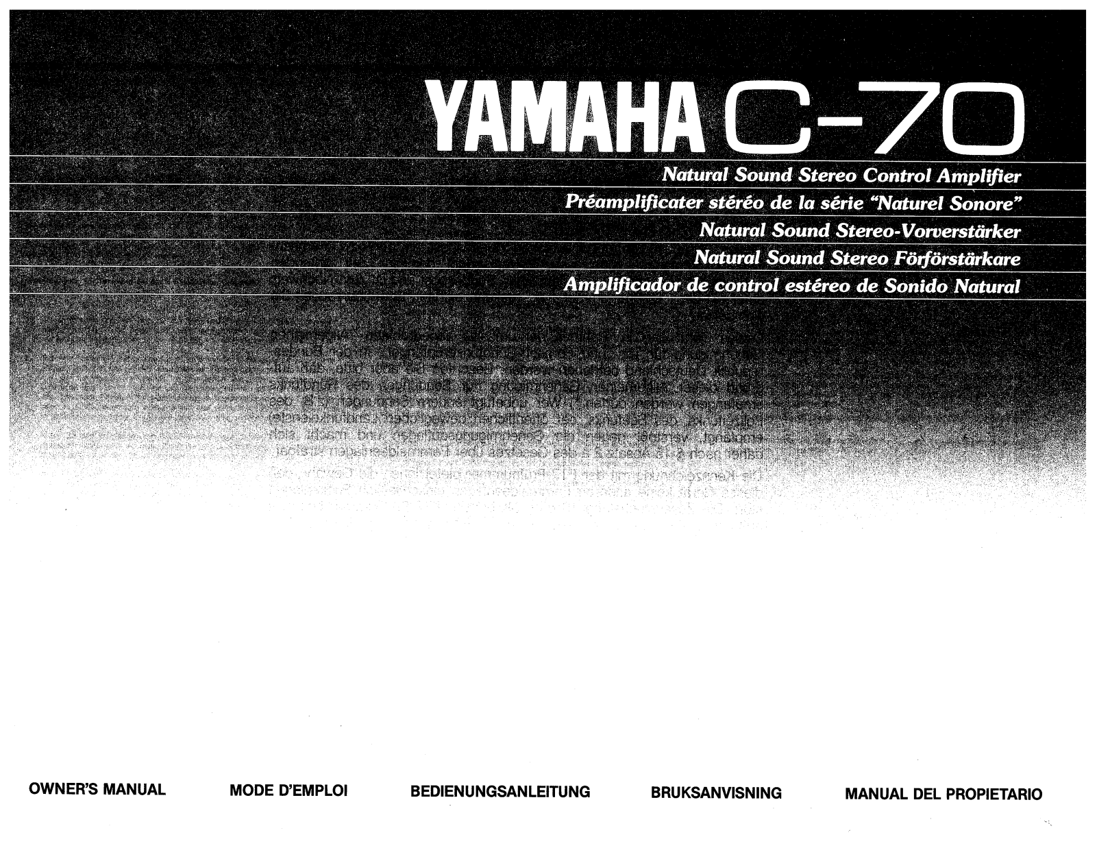 Yamaha C-70 Owners manual