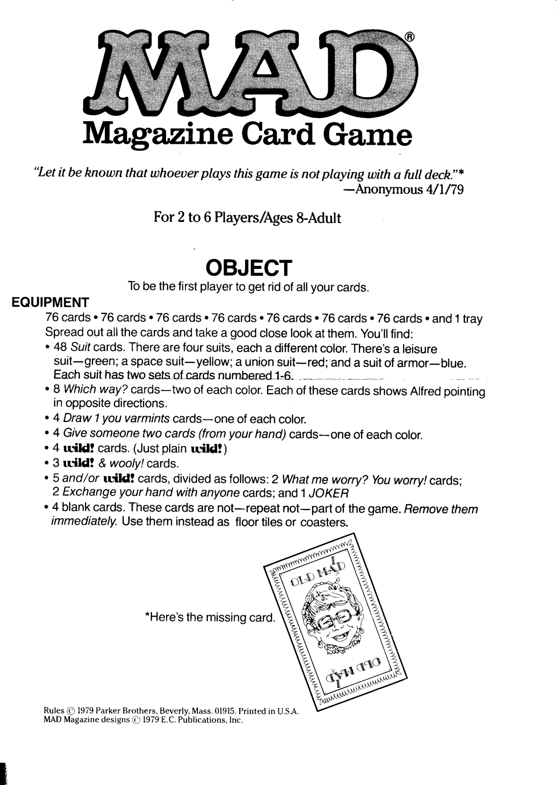 Mad Catz Magazine Card Game User Manual