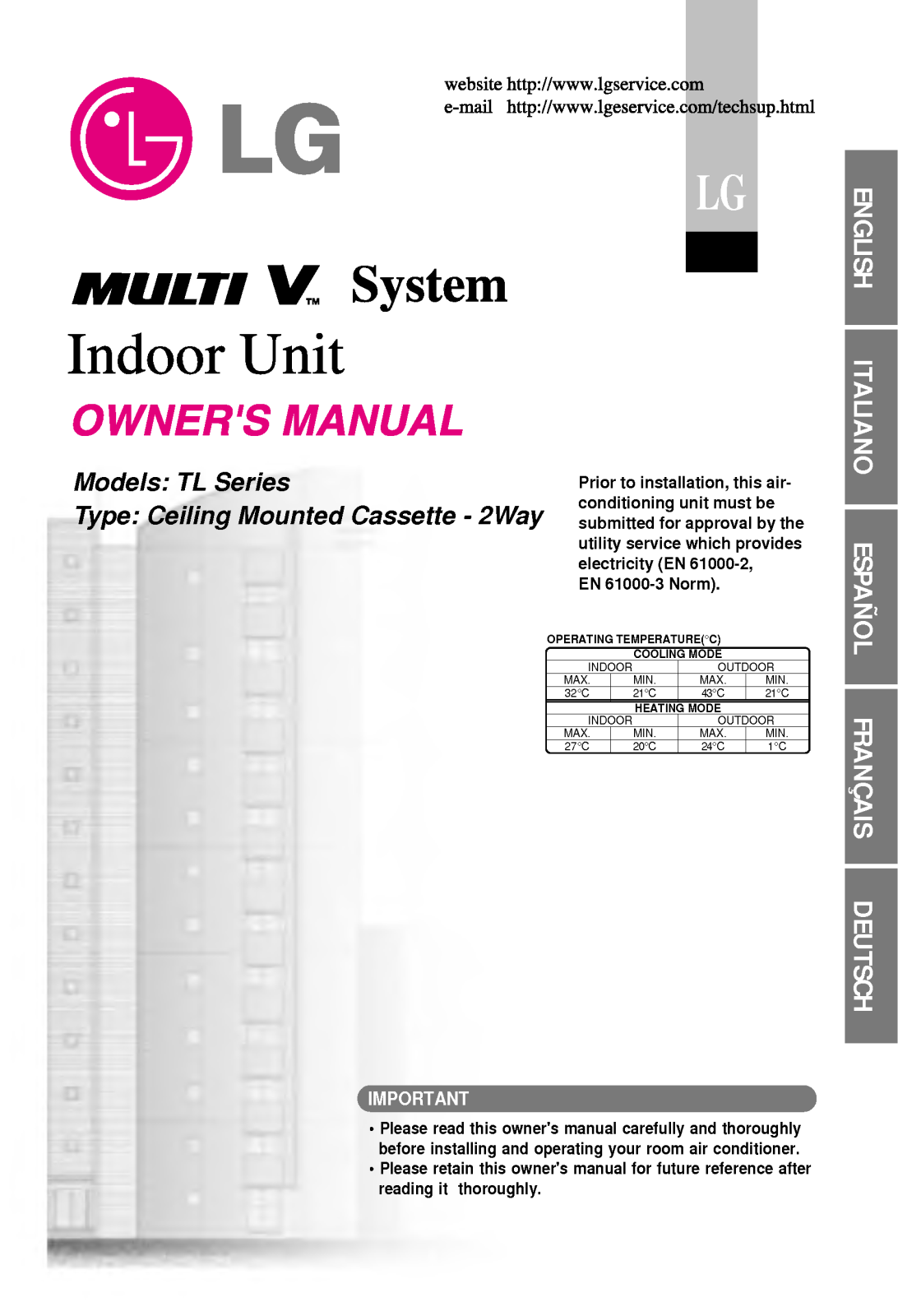 LG ARNU18GTLC1, ARNU24GTLA1, ARNU24GTLC1 User Manual