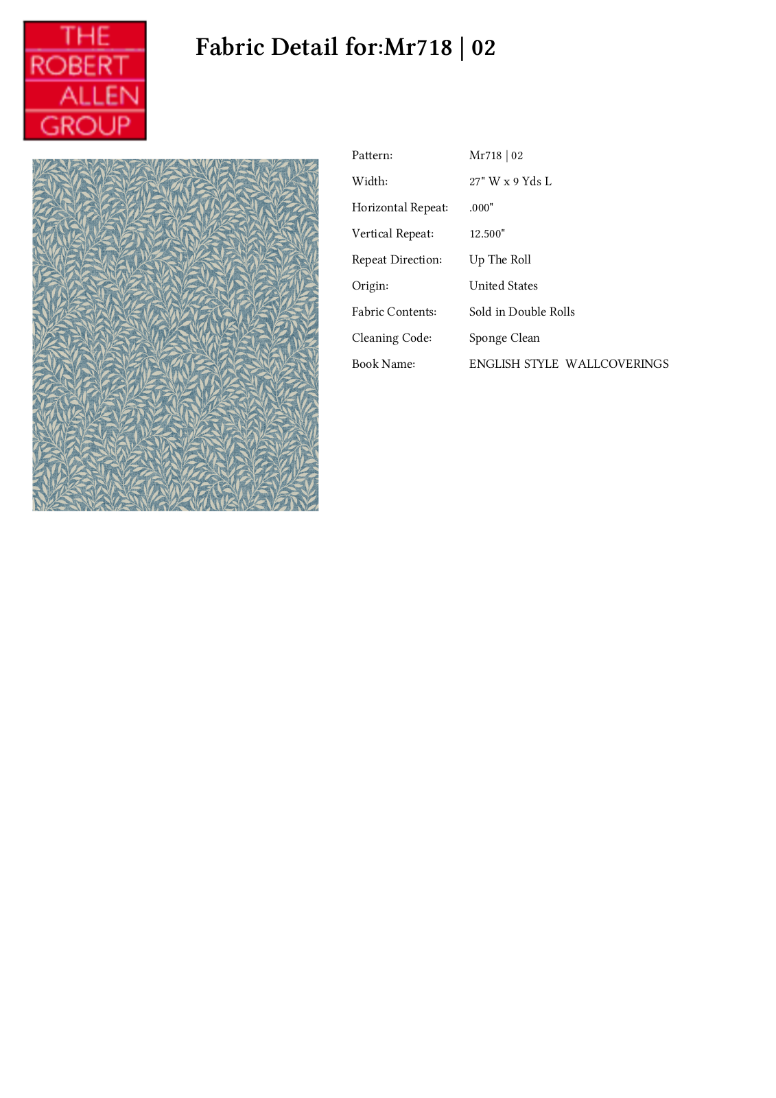 Robert Allen W004260681 Specifications - ManualMachine.com