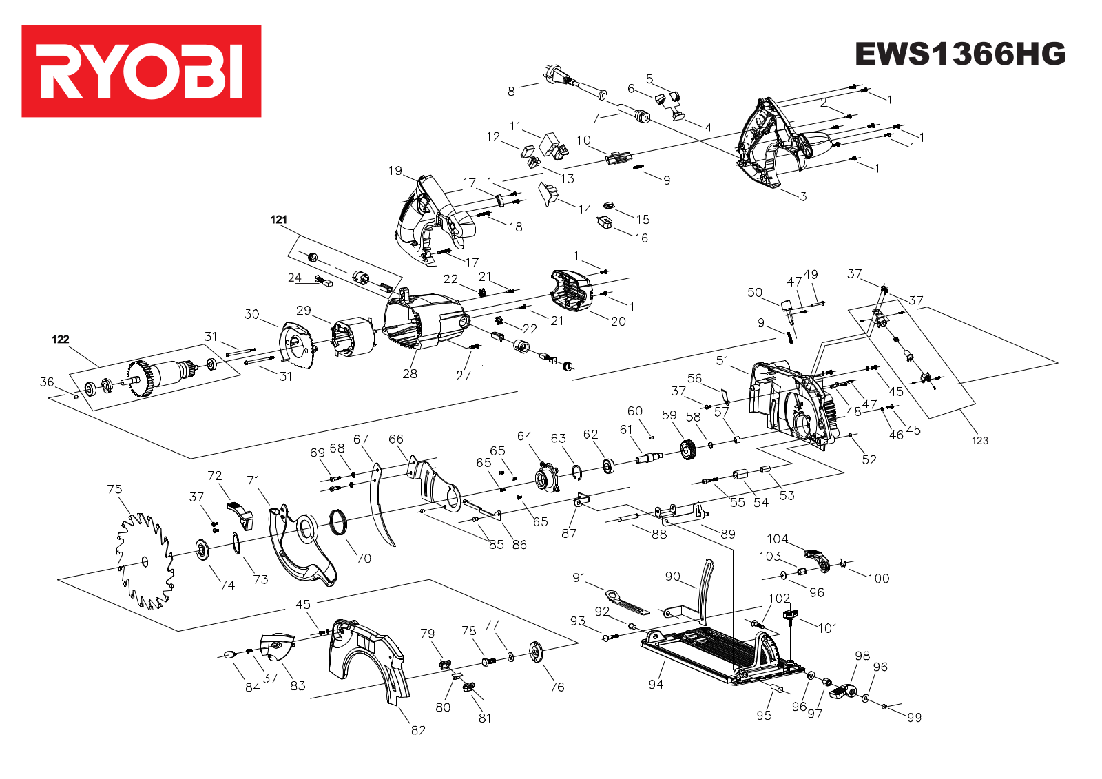 Ryobi EWS1366HG User Manual