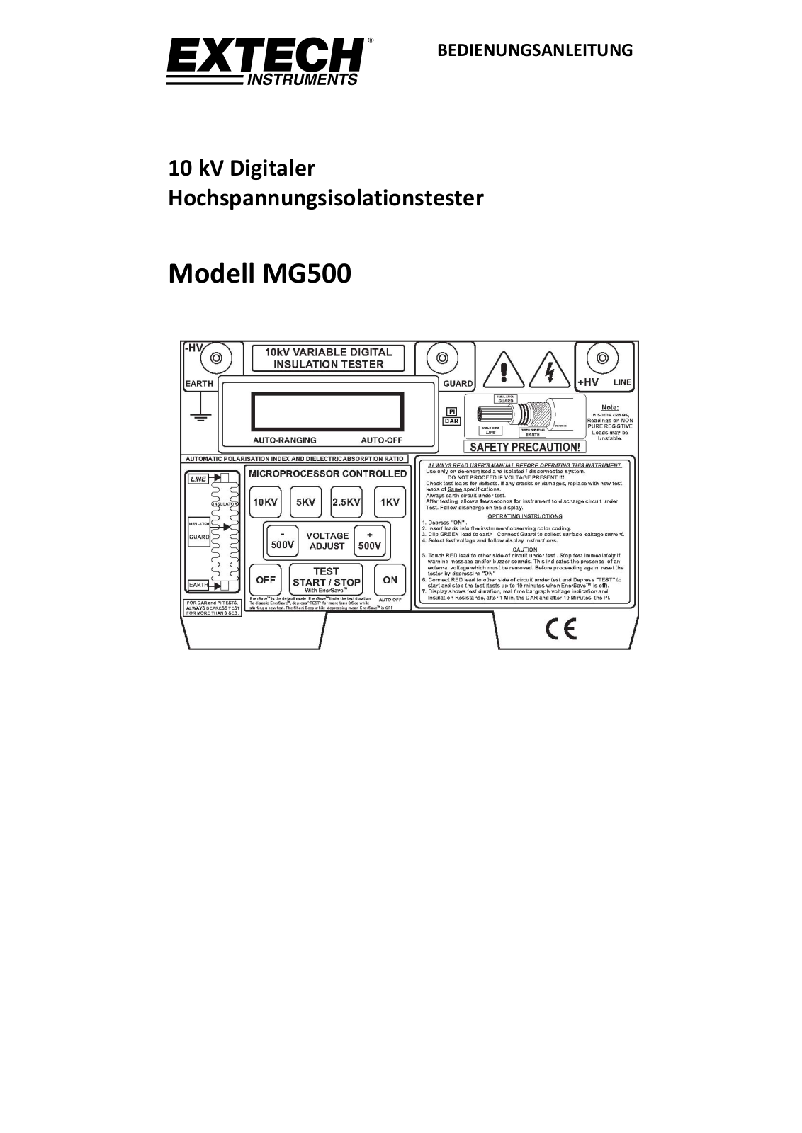 Extech MG500 User guide