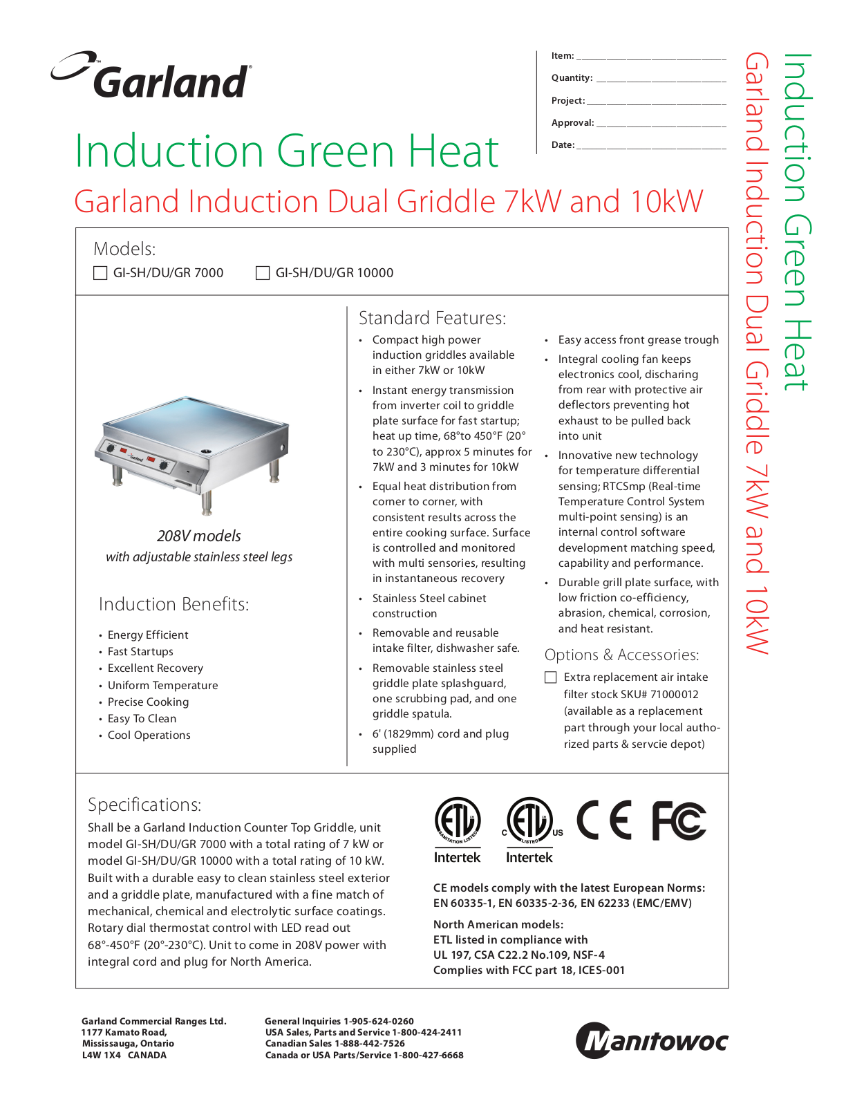 Garland GR 10000, GR 7000 User Manual