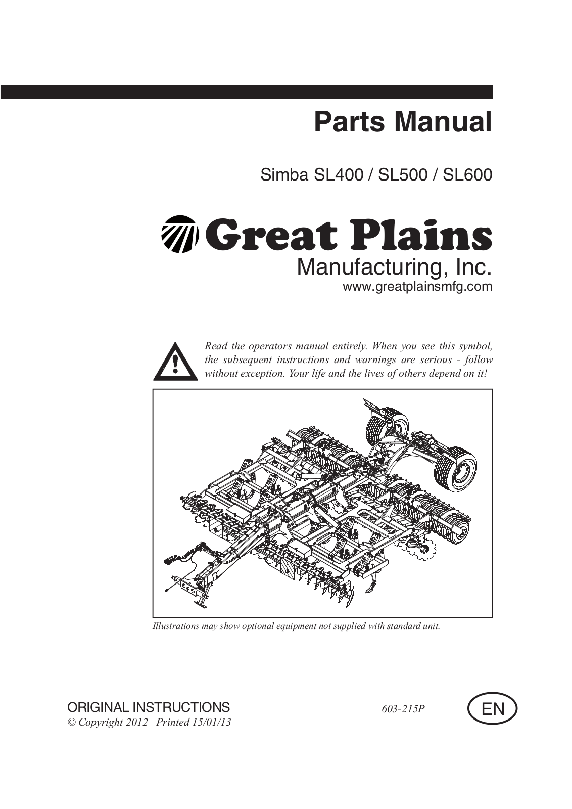 Great Plains SL600 Parts Manual