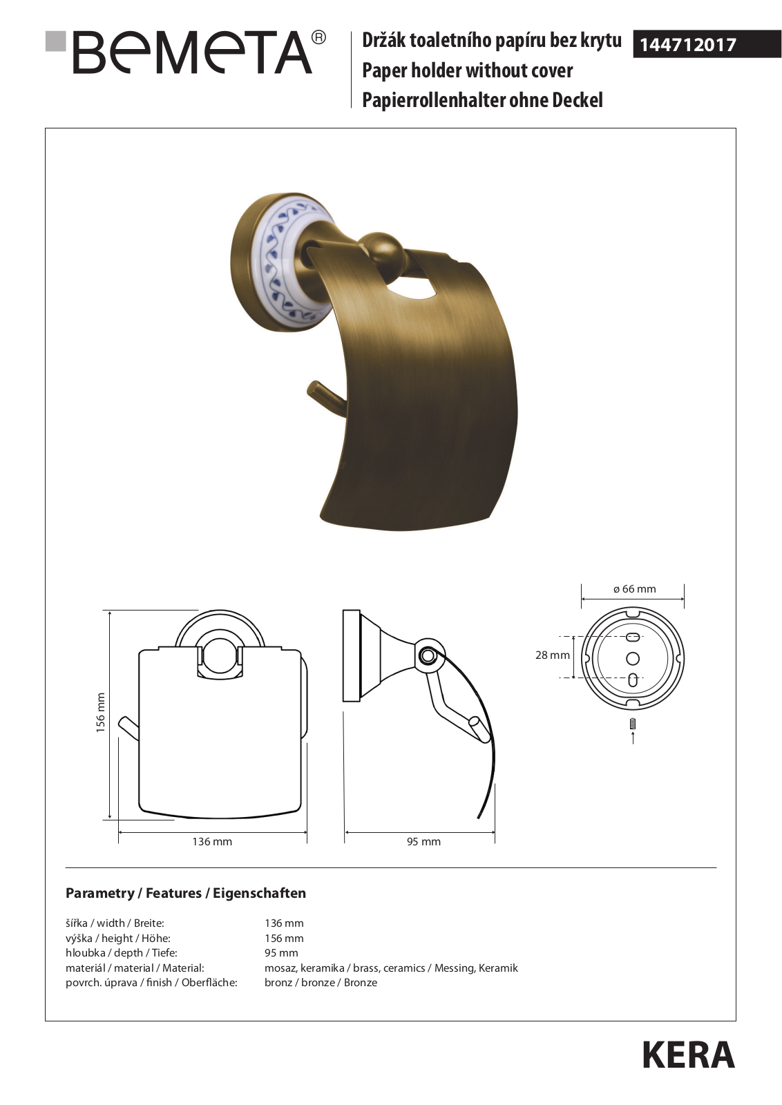 Bemeta Kera 144712017 User guide