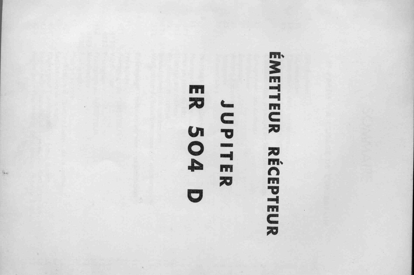 Jupiter ER 504D Service manual