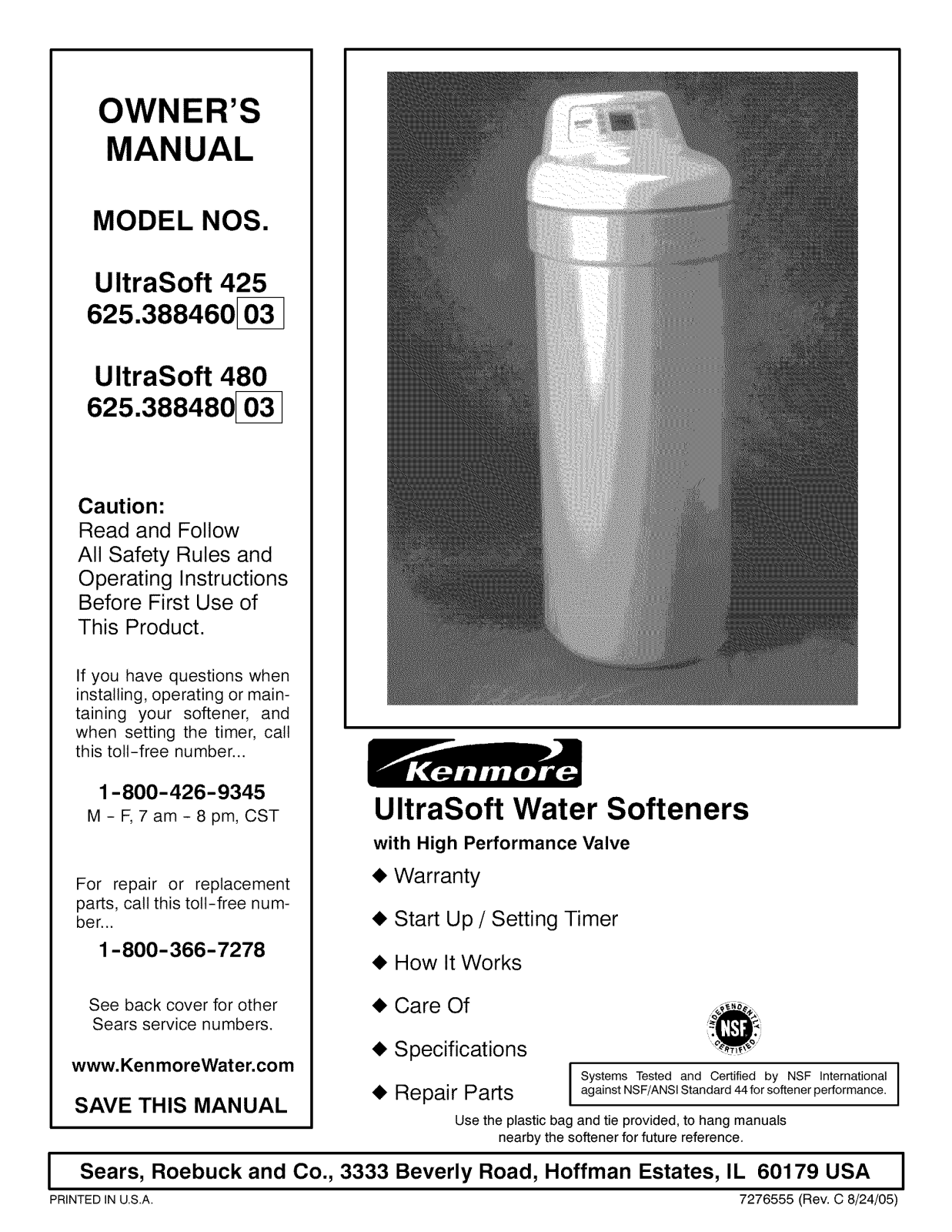 Kenmore ULTRASOFT 425 Owner's Manual - ManualMachine.com