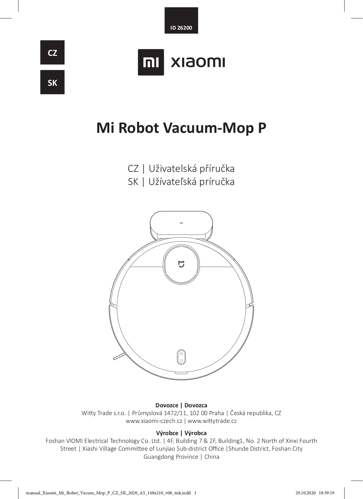 Mi Robot Vacuum-Mop P, STYTJ02YM User manual