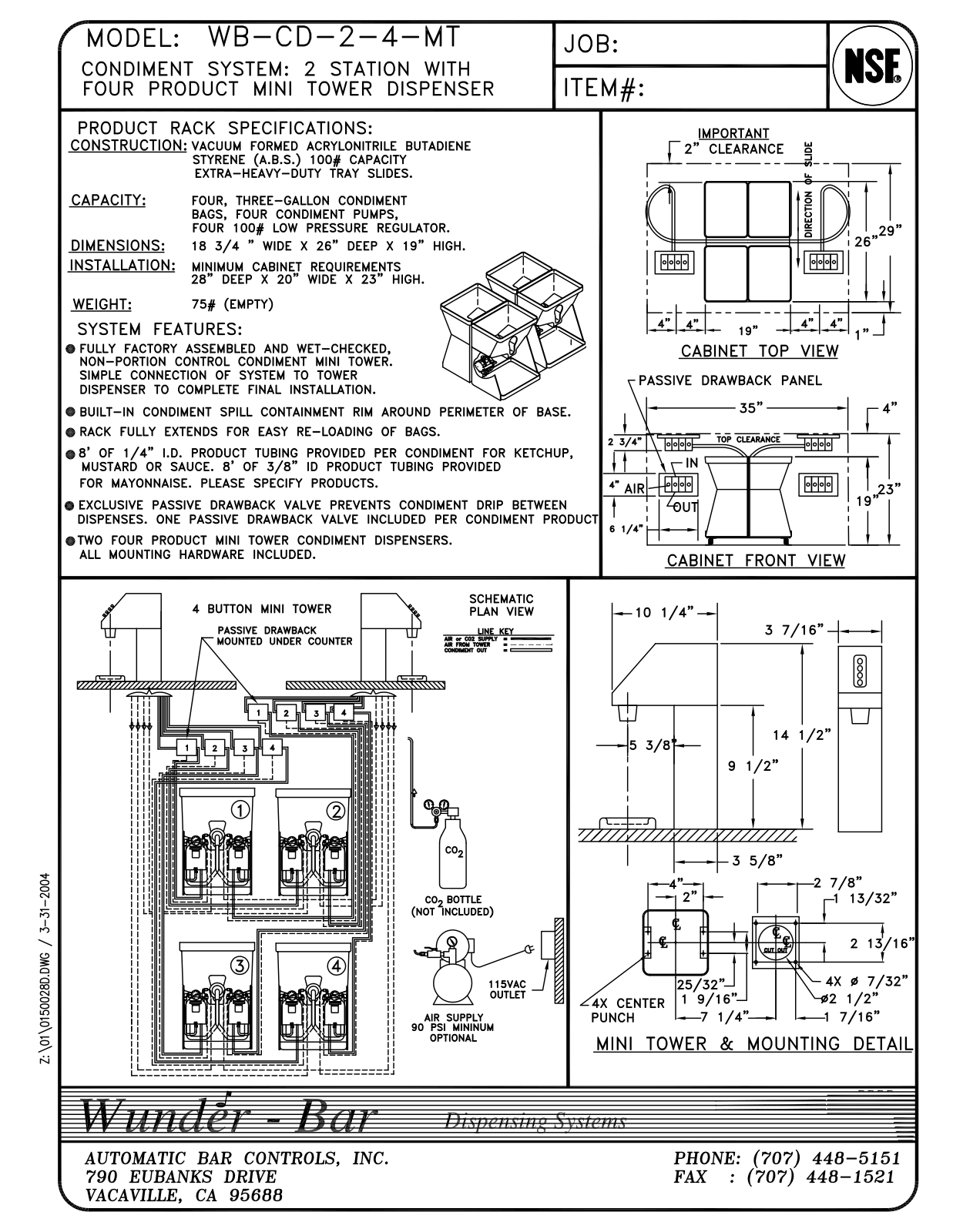 Wunder Bar WB-CD-2-4-MT User Manual