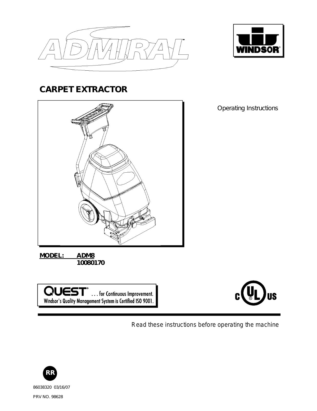 Admiral ADM8 10080170 User Manual