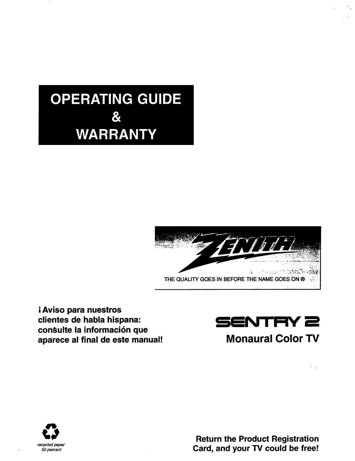 Zenith SM0953X Owner’s Manual