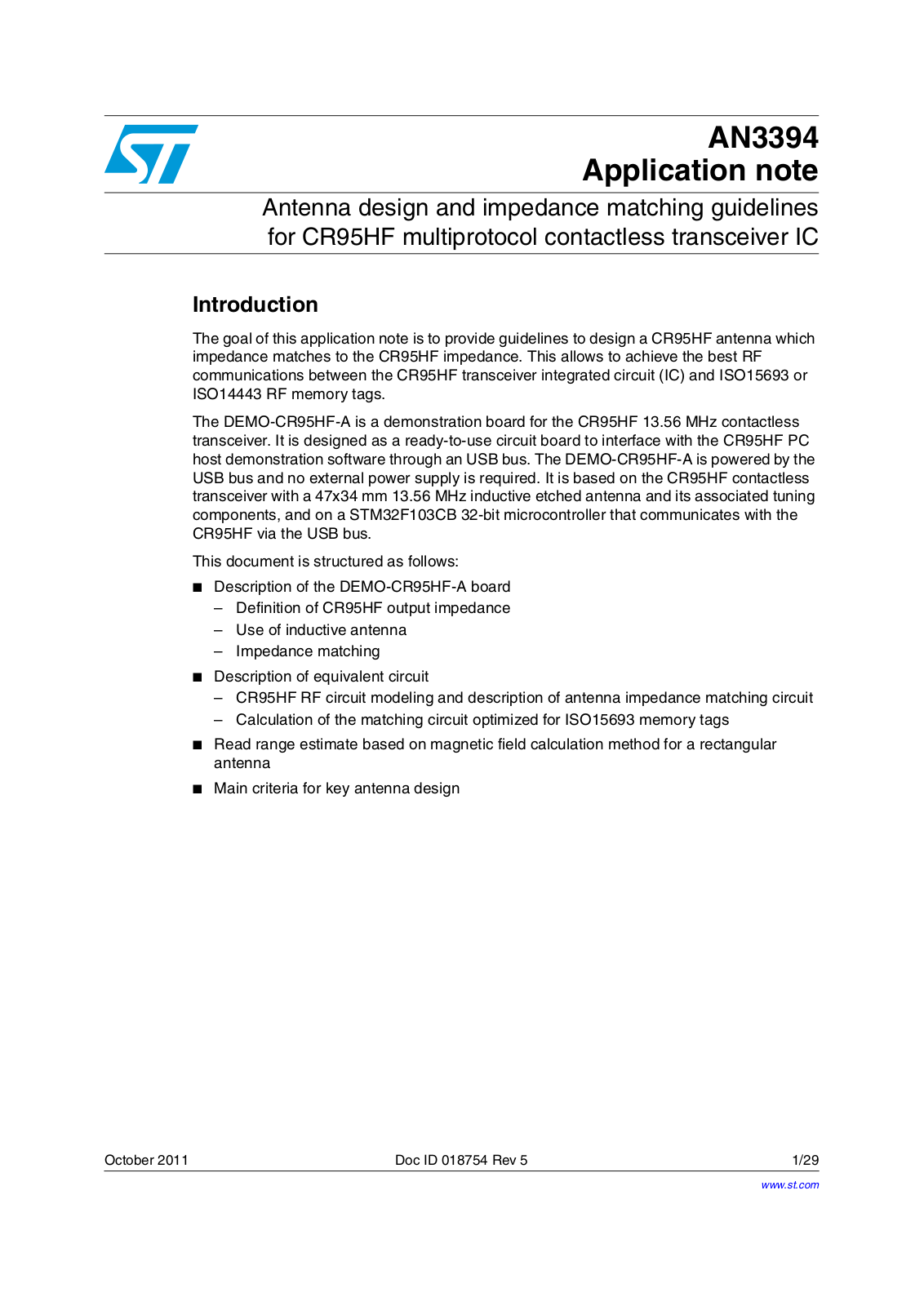 ST AN3394 Application note