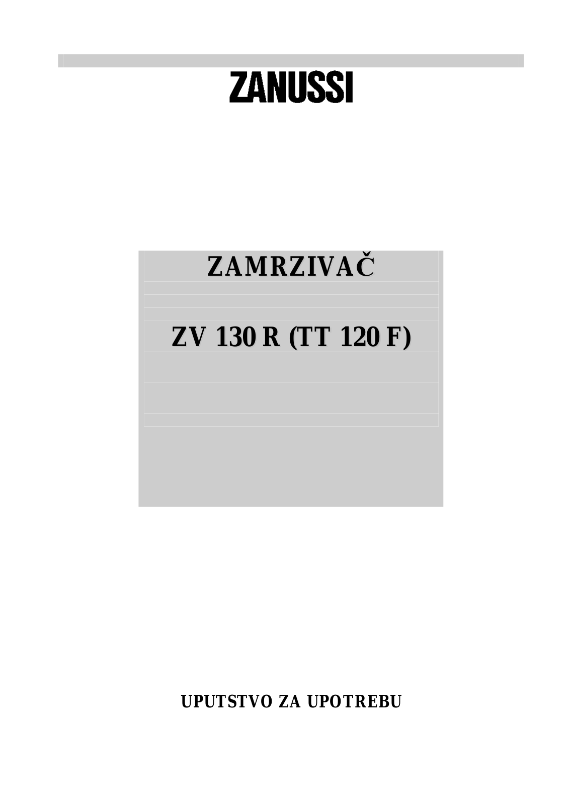 Zanussi ZV130R User Manual