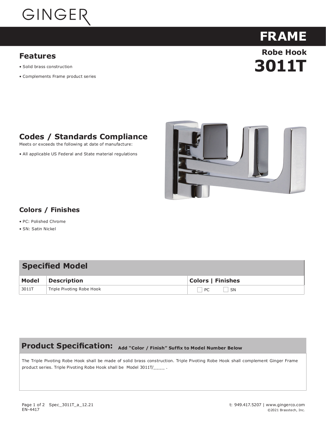 Ginger GIN1411 Specifications - ManualMachine.com