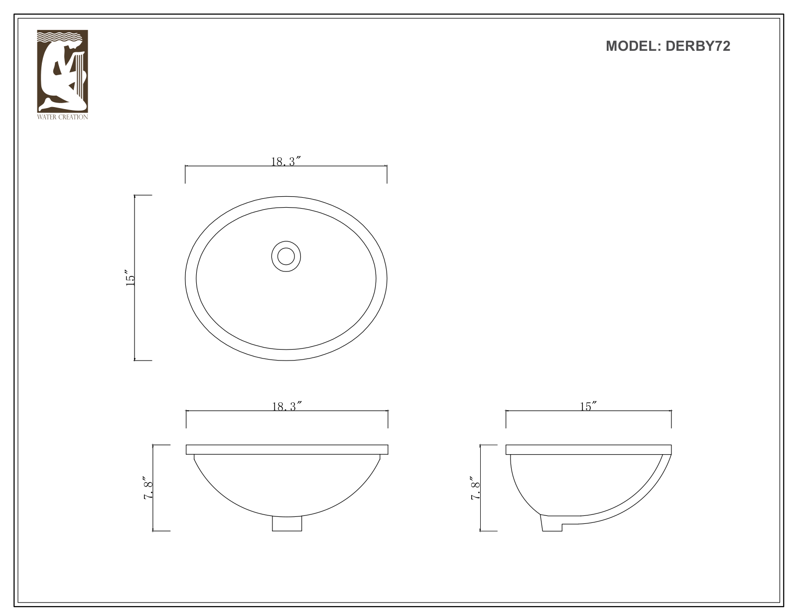 Water Creation DERBY72WBF, DERBY72WF, DERBY72WB, DERBY72GBF, DERBY72GF User Manual