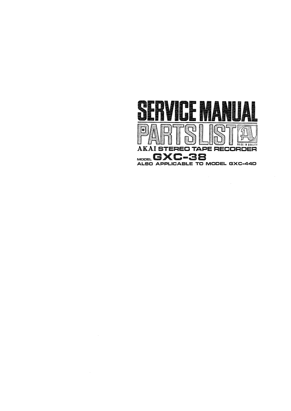 Akai GXC-38 Service Manual