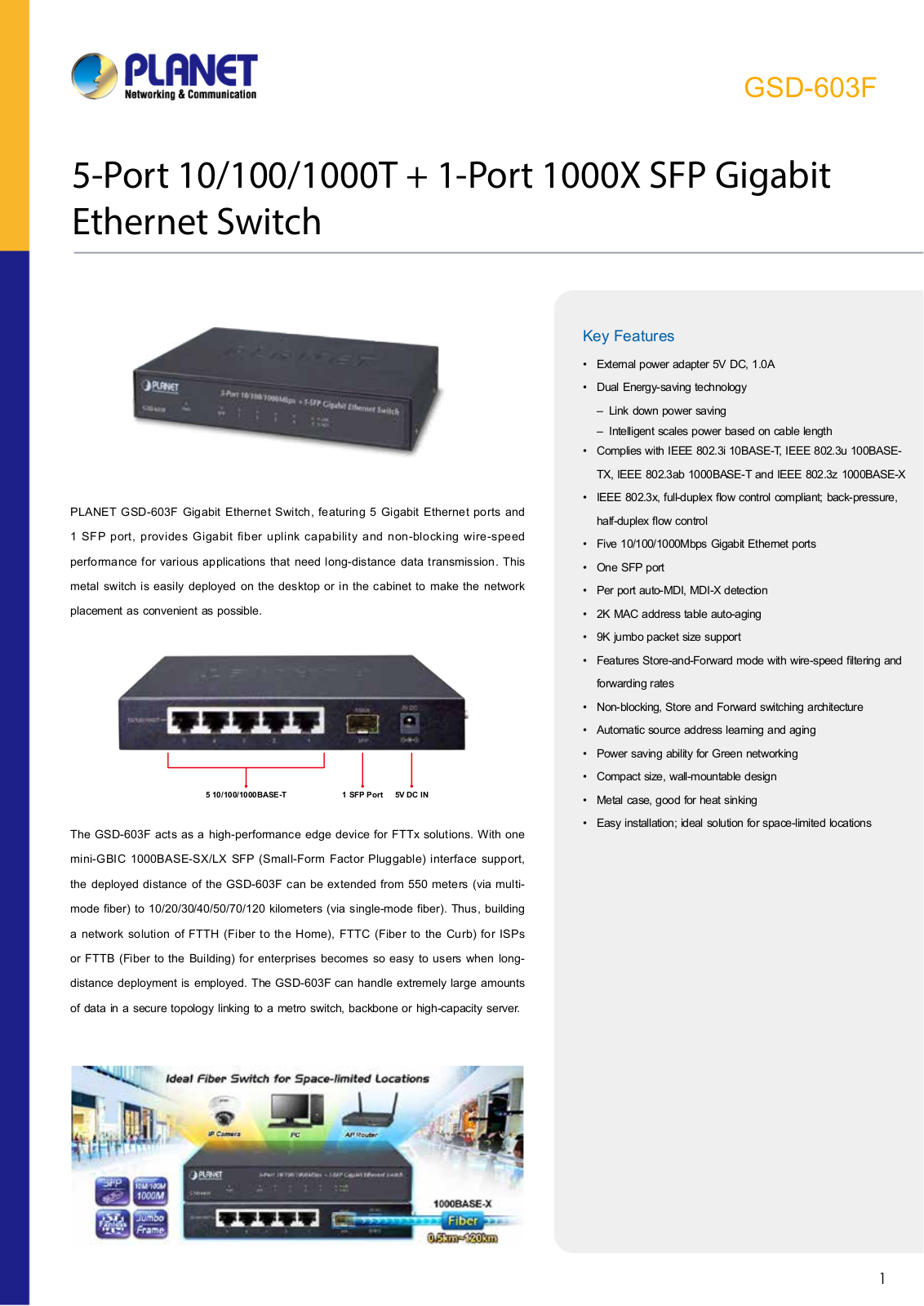 Planet GSD-603F User Manual