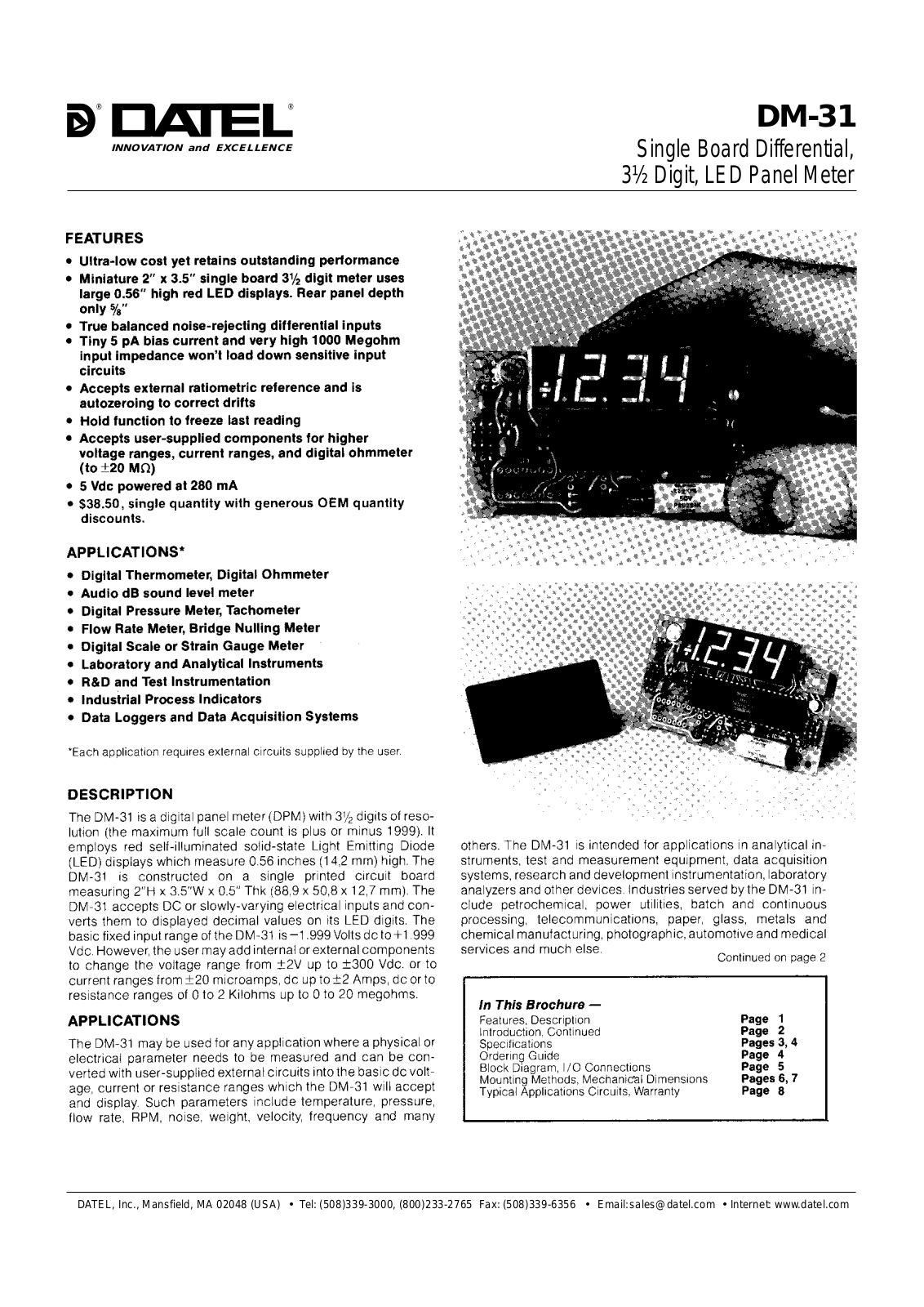 DATEL RN-3100, RN-4100 Datasheet