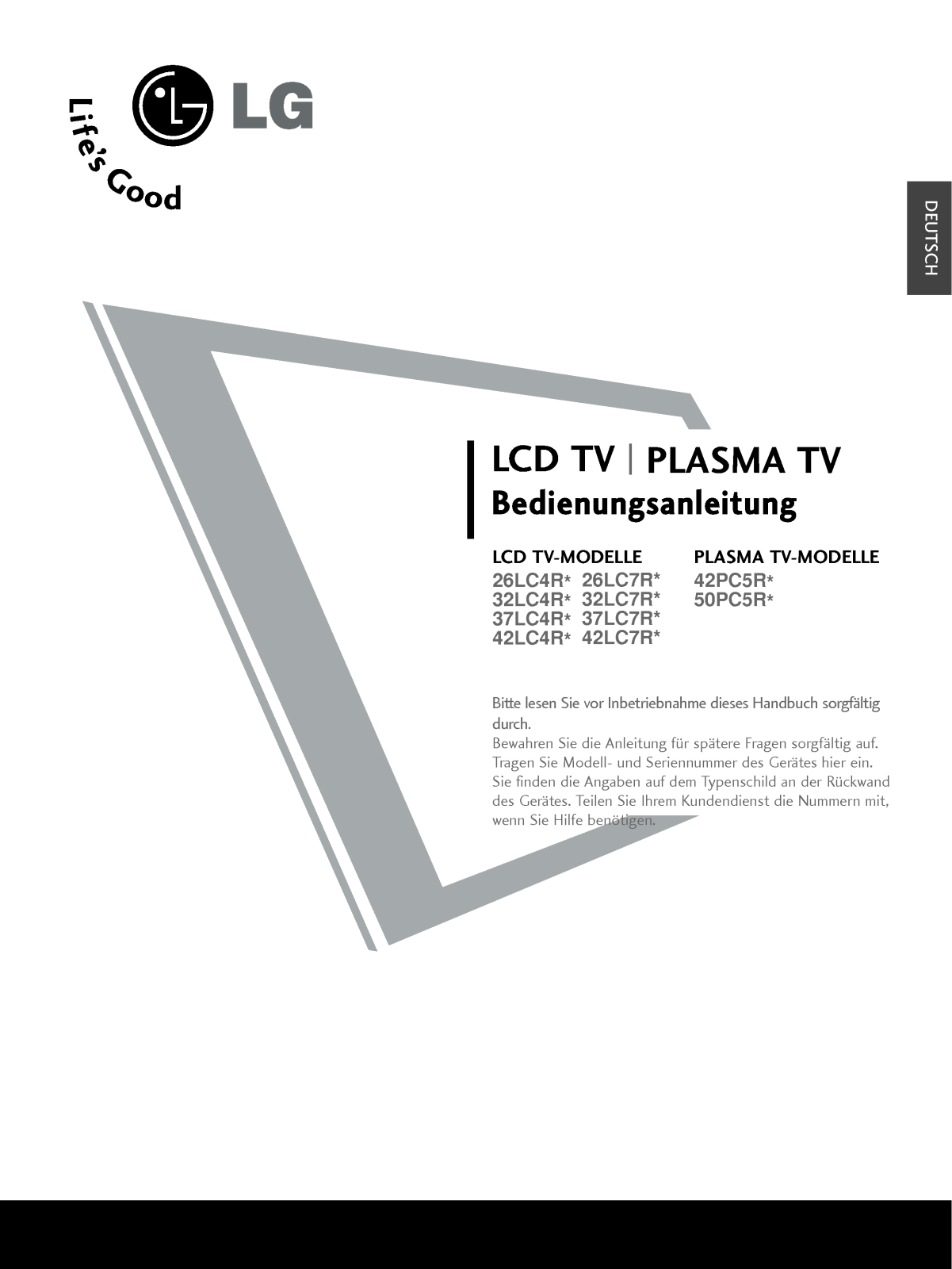 Lg 26LC4R, 32LC4R, 37LC4R, 42LC4R, 26LC7R User Manual