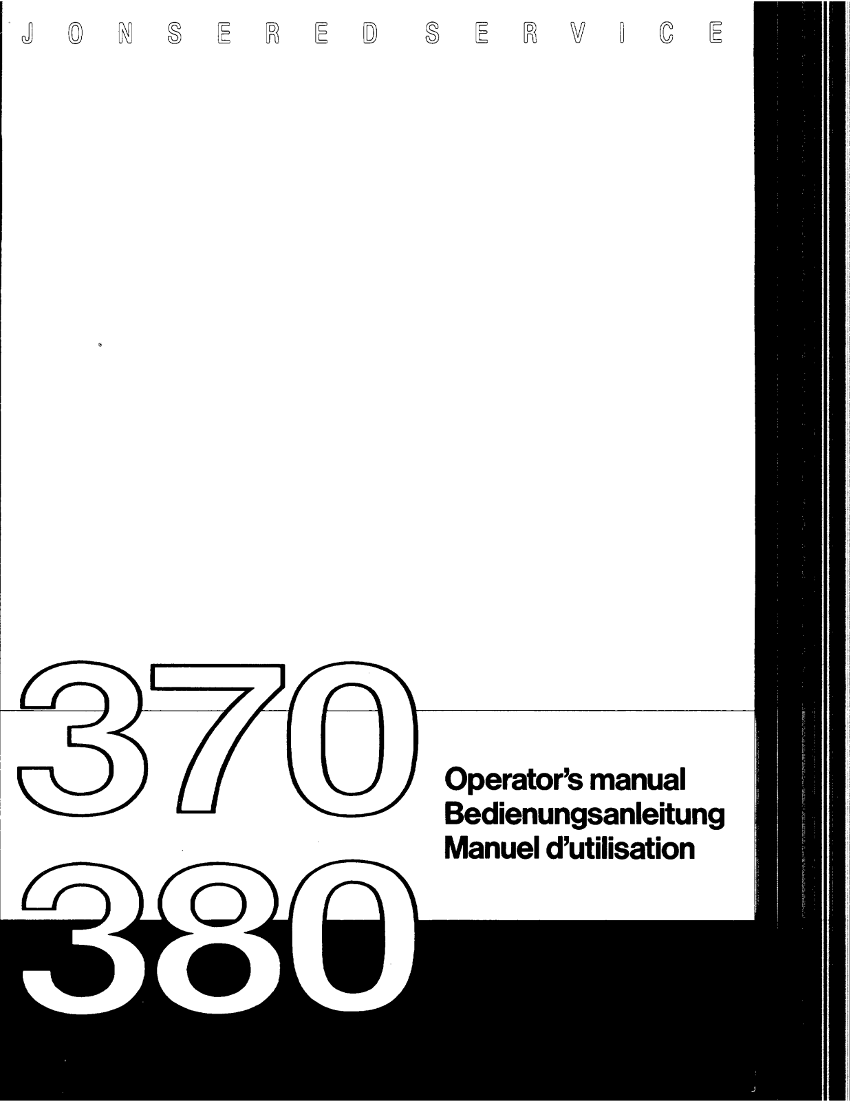 JONSERED 370, 380 User Manual