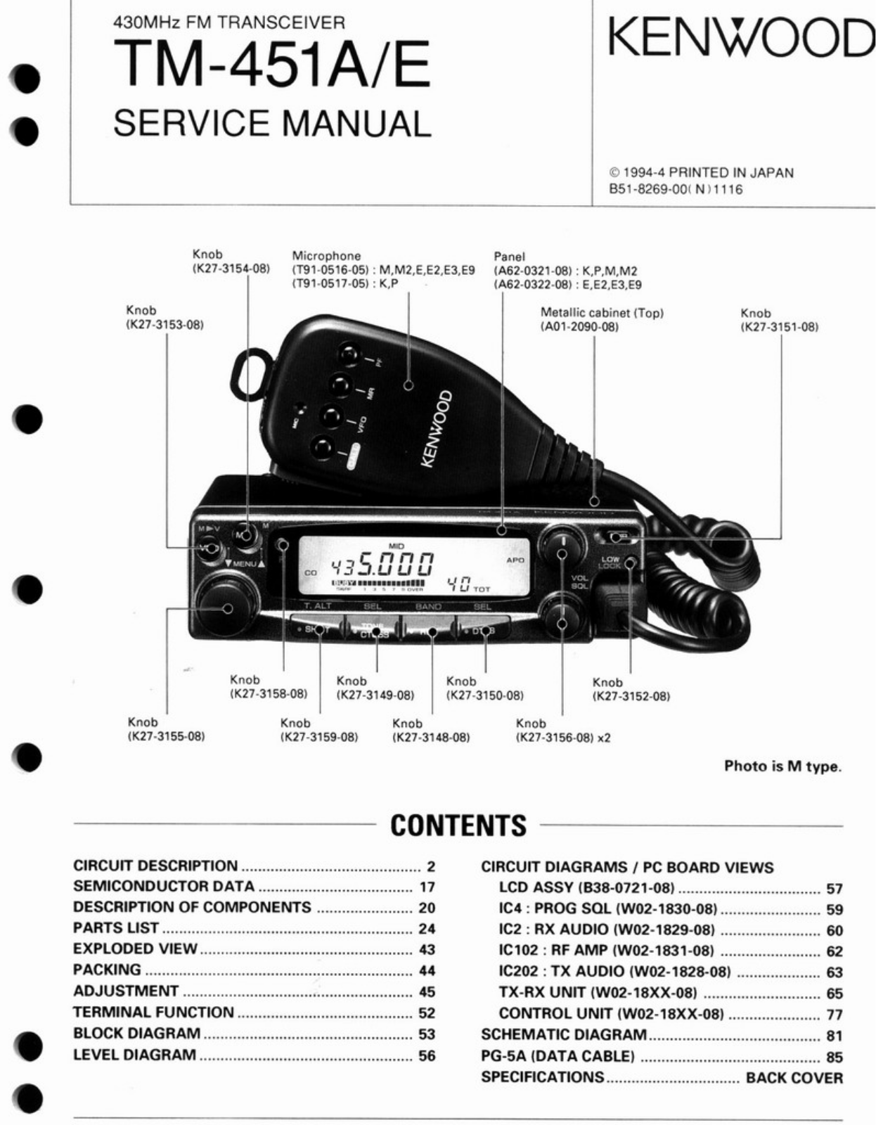 Kenwood TM-451A-E Service Manual