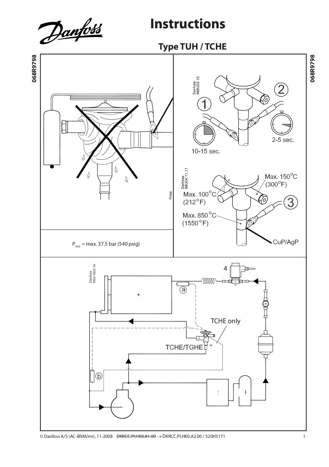 Danfoss Electronics TUH, TCHE Installation Guide