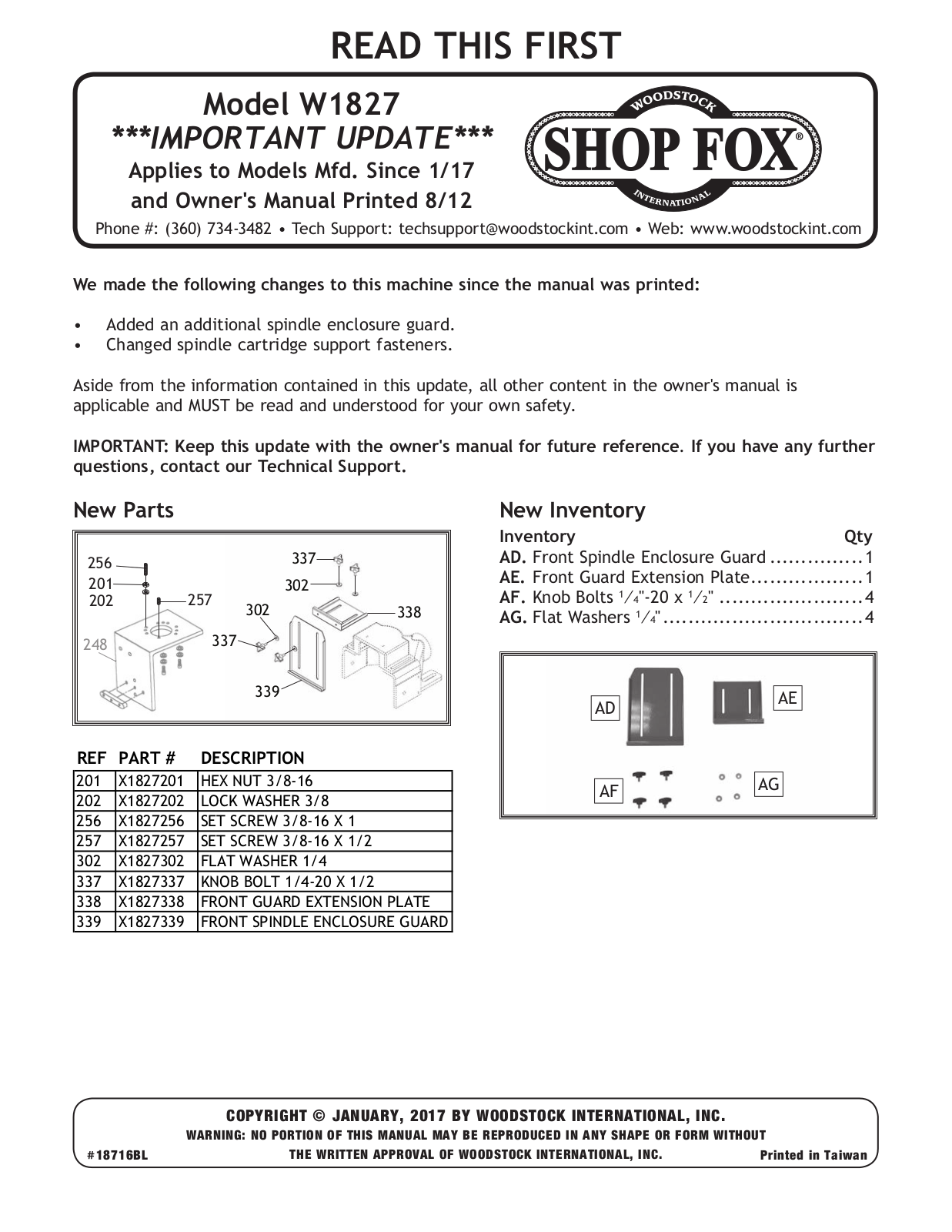 Shop Fox W1827 User guide - ManualMachine.com