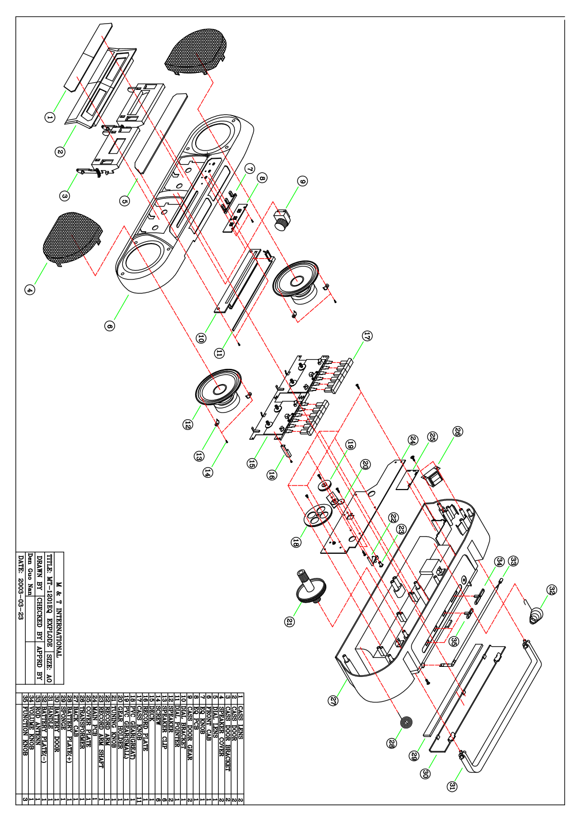 M&T MT-1201EQ Explode view