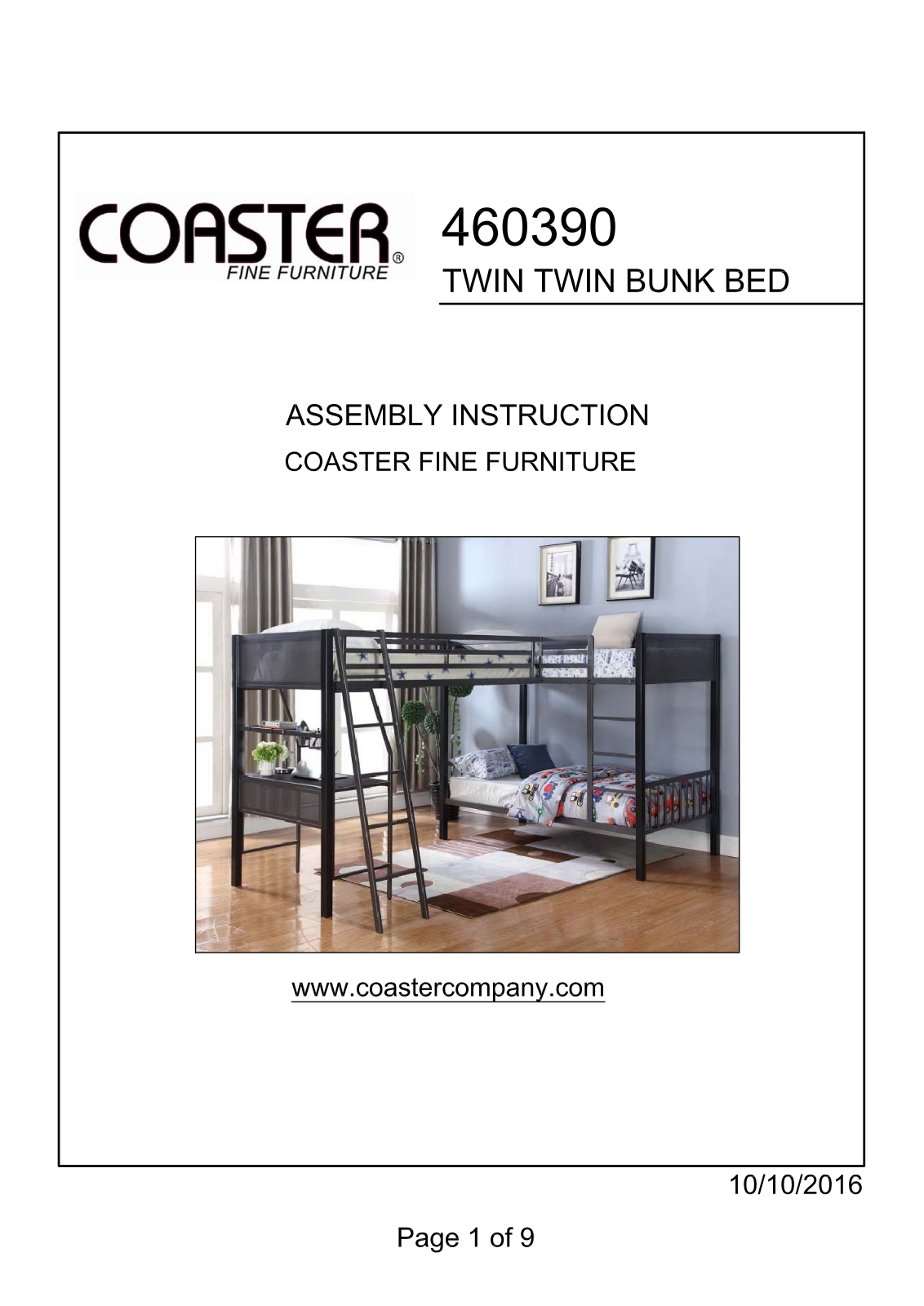 Coaster 460390 Assembly Guide