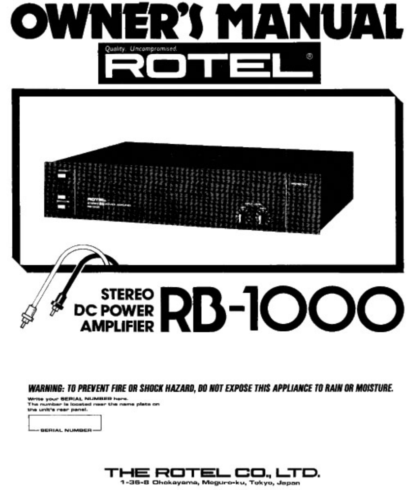 Rotel RB-1000 User Manual