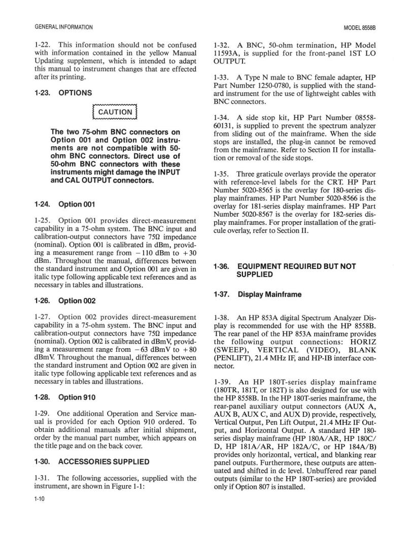 HP 8558B Service manual