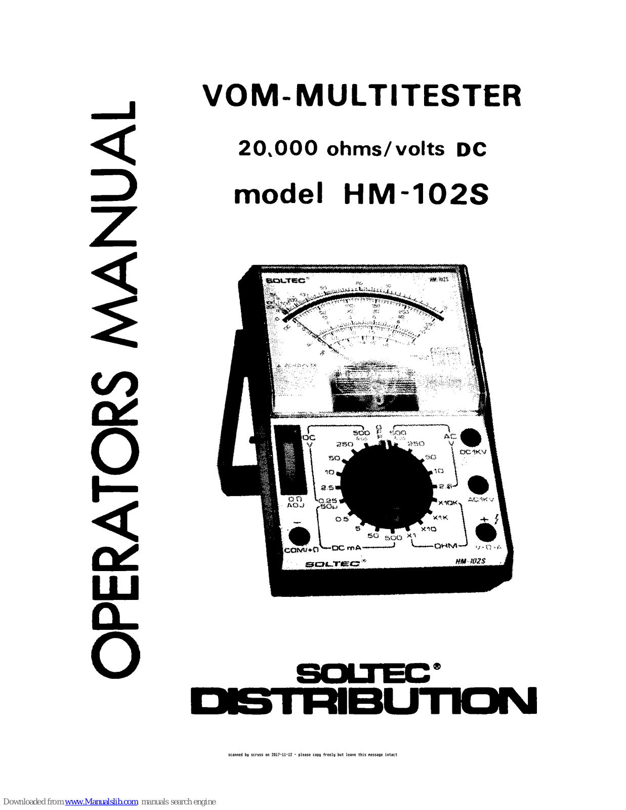 Soltec HM-102S Operator's Manual - ManualMachine.com