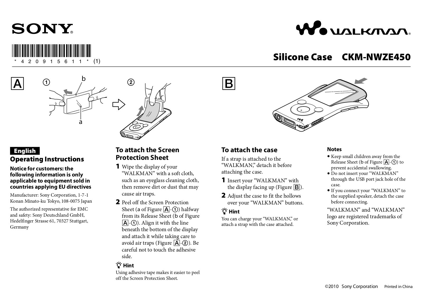 Sony CKM-NWZE450 Users guide - ManualMachine.com
