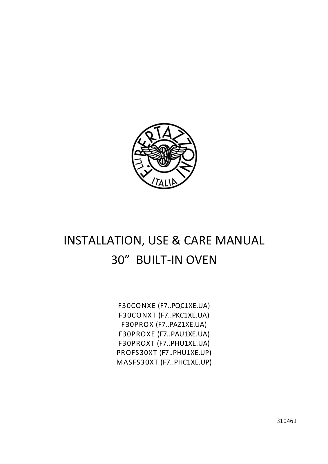 Bertazzoni MASFS30XT User Manual