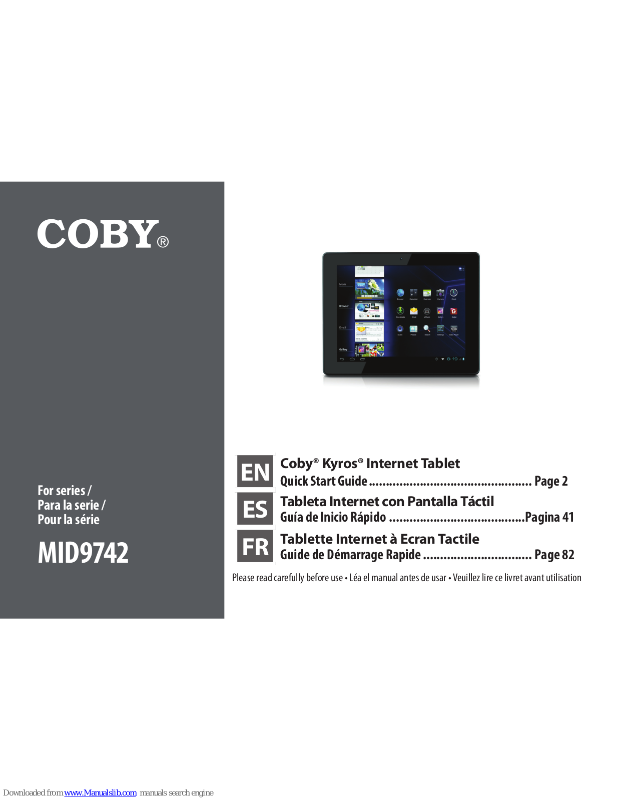 Coby Kyros MID9742 Series Quick Start Manual