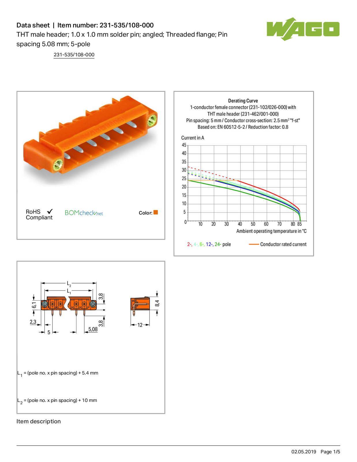 Wago 231-535/108-000 Data Sheet